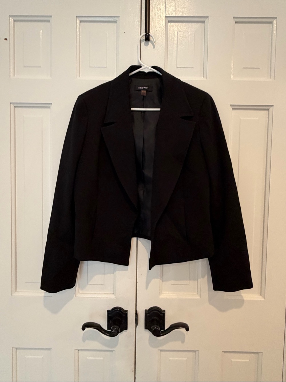 Nine West Black Cropped Open Blazer Jacket